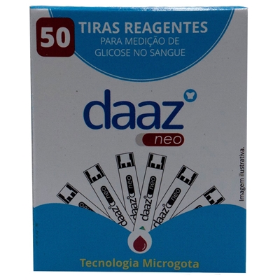Tiras Reagentes Para Medição De Glicose Daaz Neo 50 Tiras