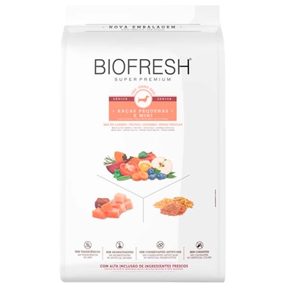 Ração Biofresh Cães Sênior Raças Pequenas e Mini Mix de Carnes 10,1kg (MP)