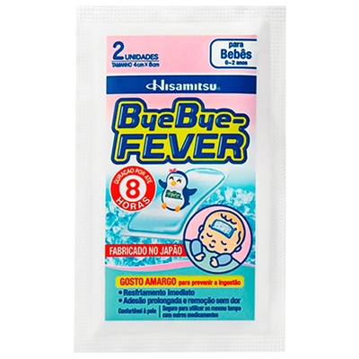 Adesivo Para Alívio Da Febre Hisamitsu Bye Bye Fever 0 A 2 Anos 2 Unidades