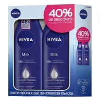 Kit Loção Deo-Hidratante Nivea Body Milk 2 Unidades 400ml Cada
