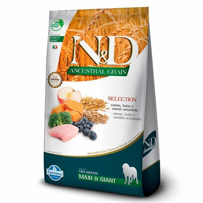 Ração N&D Ancestral Grain Cães Adultos Raça Maxi Carne 15kg (MP)