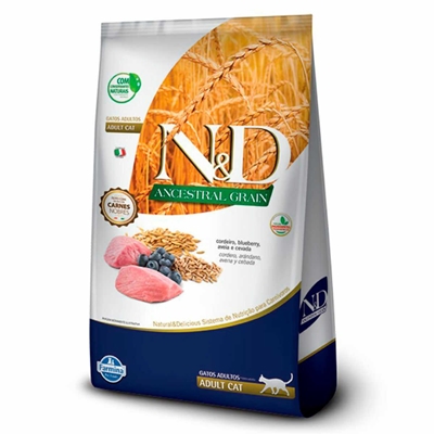 Ração N&D Ancestral Grain Gatos Adultos Cordeiro 7,5kg (MP)