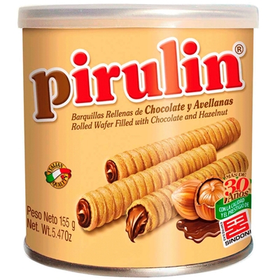 Wafer Enrolado Pirulin Chocolate E Avelã 155g