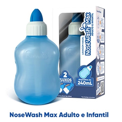Dispositivo Para Lavagem Nasal Nosewash Max Adulto E Infantil 240ml