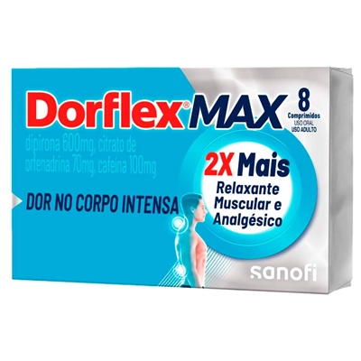Dorflex Max 600+70+100mg  8 Comprimidos Sanofi