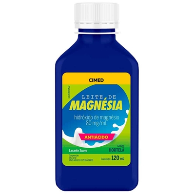 Leite Magnésia 80mg/mL  Suspensão Oral 120mL Sabor Hortelã  Cimed