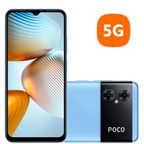 Smartphone Xiaomi Poco M4 5G 128GB Azul Tela 6.58" Câmera 13MP 6GB RAM Com Fone Bluetooth