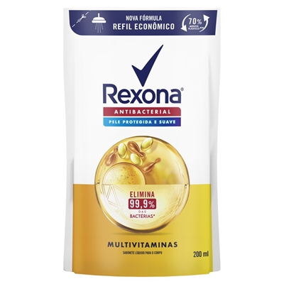 Refil Sabonete Líquido Rexona Antibacterial Multivitaminas 200ml