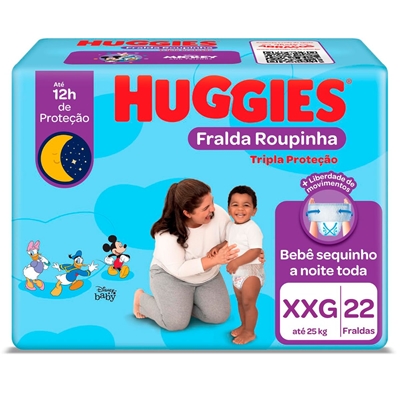 Fralda Infantil Huggies Tripla Proteção Mega Tamanho XXG 22 Unidades