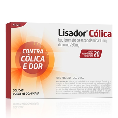 Lisador Cólica 10+250mg 20 Comprimidos  Mantecorp Similar