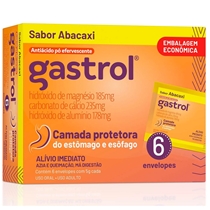 Gastrol 185+235+178mg Pó Efervescente 6 Envelopes Sabor Abacaxi  Brainfarma