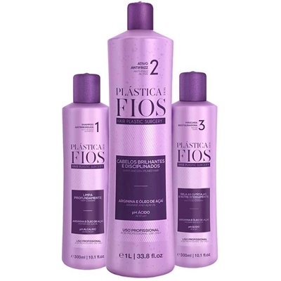 Kit Plástica Dos Fios Cadiveu Professional Shampoo 300ml + Ativo Antifrizz 1L + Máscara 300ml (MP)