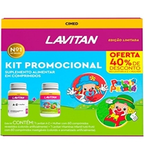 Kit Lavitan AZ Mulher 60 Comprimidos + Lavitan Infantil 60 Comprimidos ...