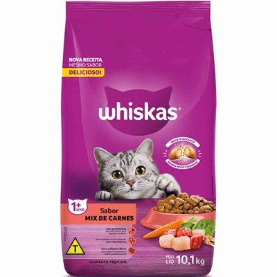 Ração Whiskas Gatos Adulto Mix de Carnes 10,1kg (MP)