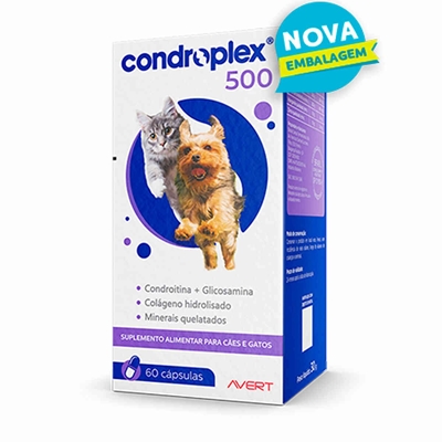 Suplemento para Cães e Gatos Condroplex Avert 500 60 Cápsulas (MP)