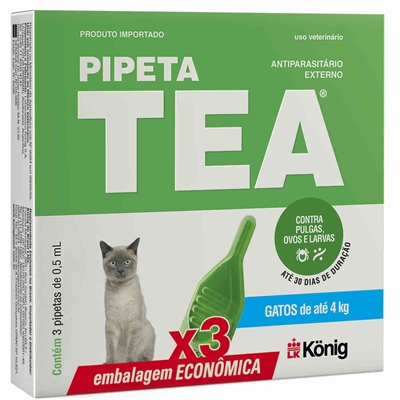 Pipeta Antipulgas Tea Konig Para Gatos de Até 4KG (MP)