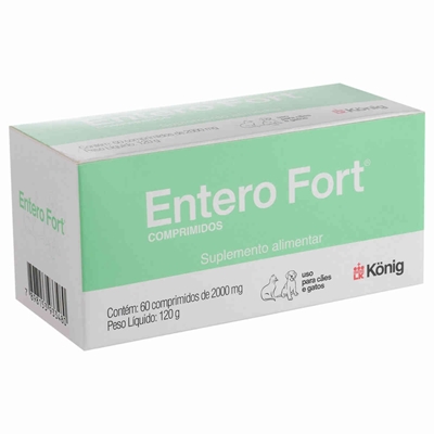 Suplemento Alimentar Entero Fort Konig Para Cães e Gatos Comprimidos de 2000MG (MP)