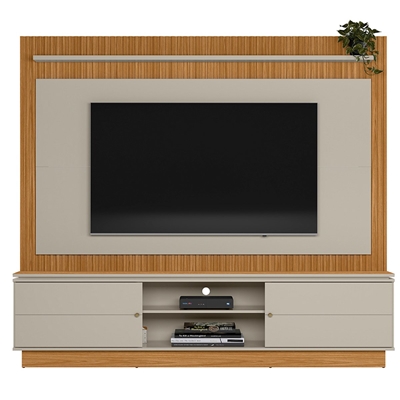 Home Linea Para TV Até 75 Polegadas Guararapes Com Led Nature e Off White