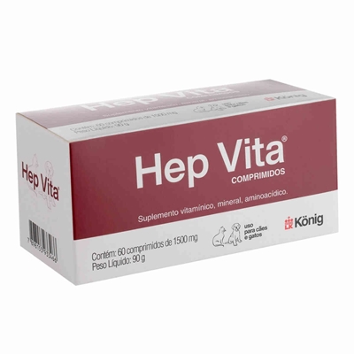 Suplemento Alimentar Hep Vita Konig Para Cães e Gatos Comprimidos de 1500MG (MP)