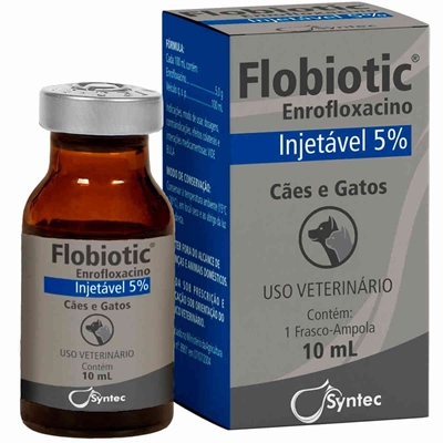 Antibiótico Flobiotic Syntec Injetável 5% Para Cães e Gatos 10ML (MP)