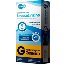 Dicloridrato De Levocetirizina 5mg  10 Comprimidos Revestidos EMS