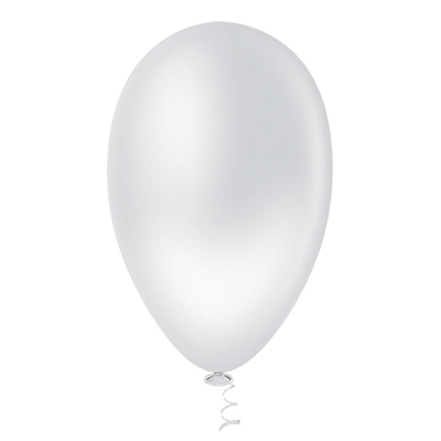 Balão Tradicional Pera Liso Top 7" Pic Pic Branco 50un (MP)