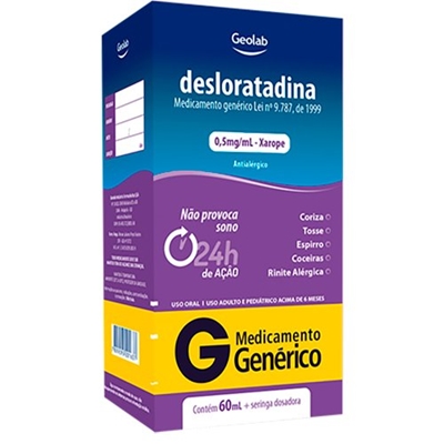 Desloratadina 0,5mg/mL Xarope  60mL Geolab