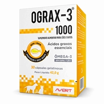 Suplemento Ograx 3 Avert Para Cães e Gatos 1000MG  (MP)