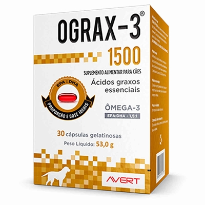 Suplemento Ograx 3 Avert Para Cães 1500MG  (MP)