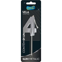 Vela Slim Metallic Nº4 Festcolor Prata (MP)