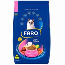 Ração Faro Premium Gato Filhote Carne Leite 900G (MP)