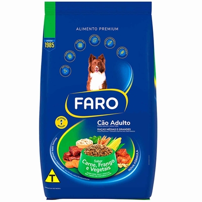 Ração Faro Premium Cão Adulto Raças Grandes Carne 15KG (MP)