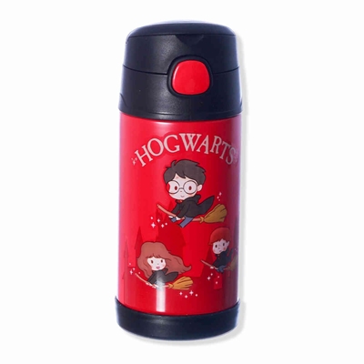 Garrafa Zonacriativa com Canudo Hogwarts 300ML (MP)