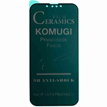 Película Cerâmica Privacidade Fosca Komugi Iphone 13/13 Pro Anti-oleosidade (MP)