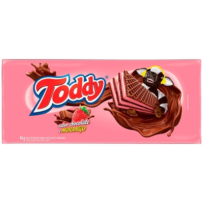 Biscoito Toddy Wafers Chocolate E Morango 94g