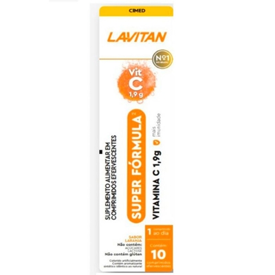 Lavitan Vitamina C 1,9g  Super Fórmula  10 Comprimidos Efervescentes Cimed