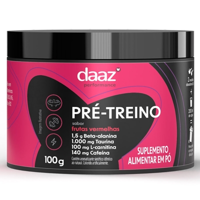 Pré Treino Daaz Sabor Frutas Vermelhas 100g