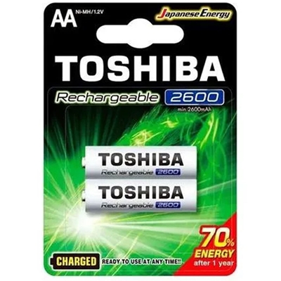 Pilha Recarregável Toshiba AA com 2 Unidades 2600mAh TNH-6GAE BP-2C (MP)