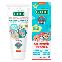 Gel Dental Infantil GUM Patrulha Canina Sabor Mix De Frutas sem Flúor 50g