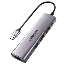 Adaptador UGreen USB 3.0 para RJ45 Gigabit 10-100-1000 Cinza 3 USB 60812 (MP)