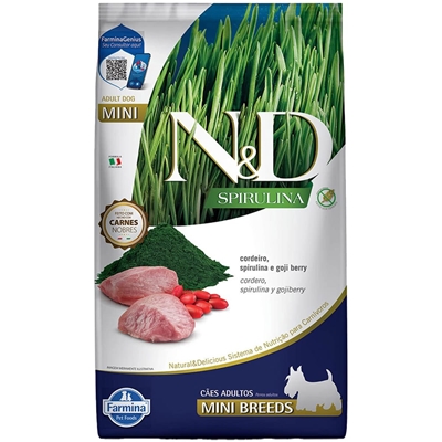 Ração N&D Spirulina Cães Adultos Mini Cordeiro 2kg (MP)