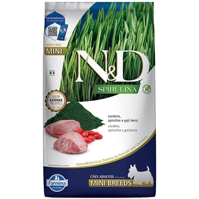 Ração N&D Spirulina Cães Adultos Mini Cordeiro 7kg (MP)