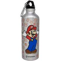 Garrafa Zonacriativa De Alumínio Com Mosquetão Super Mario 500ML (MP)