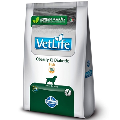 Ração Vet Life Cães Adultos Obesity Diabetic Peixe 10,1kg (MP)