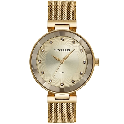 Relógio Seculus Feminino Dourado 77192Lpsvds1