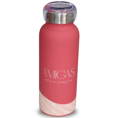 Garrafa ZonaCriativa Bubble Amigas Para Sempre 500ml Rosa (MP)