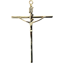 Crucifixo de Parede Comercial Carvalho 19x12 Dourado (MP)