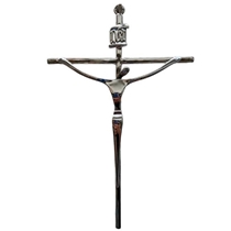 Crucifixo de Parede Comercial Carvalho 25x15 Prata (MP)