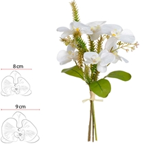 Orquídea Phalaenop Artificial Florarte 38cm Com Fita Branco (MP)