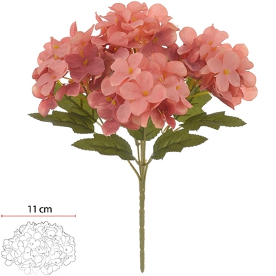 Hortênsia Artifical Florarte 29cm Ocre Outono (MP)